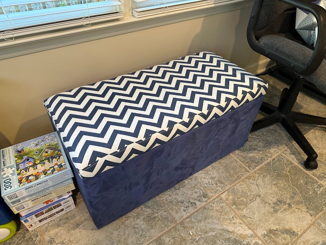 Navy Chevron Storage Bench I - Just Arrived 1/28