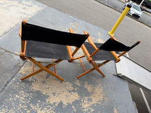Load image into Gallery viewer, Pair of Vintage Wooden Director’s Chairs with Black Canvas Seats &amp; Backs
