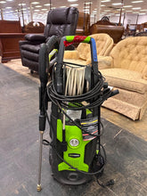 Load image into Gallery viewer, Greenworks 2000 PSI Electric Pressure Washer With Hose Reel Wand Wheeled Untested
