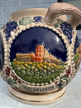 Load image into Gallery viewer, German Beer Stein Cookie Jar with Figural Lid Rhine Castles Motif
