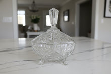 Load image into Gallery viewer, Cut Crystal Covered Candy Dish with Lid Pedestal Feet
