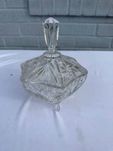 Load image into Gallery viewer, Cut Crystal Covered Candy Dish with Lid Pedestal Feet
