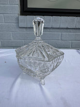 Load image into Gallery viewer, Cut Crystal Covered Candy Dish with Lid Pedestal Feet

