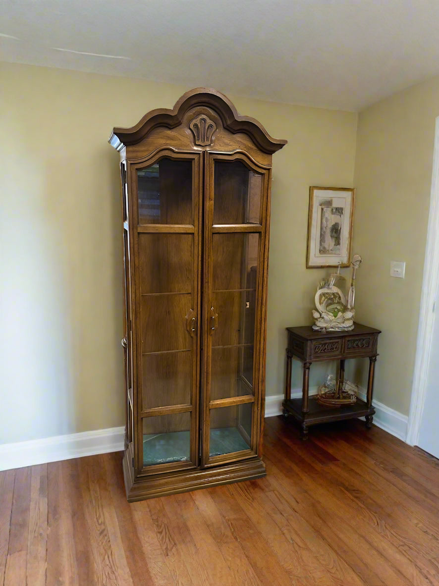 Country Classic Slender Oak Curio Cabinet - Drexel - Just Arrived 2/21