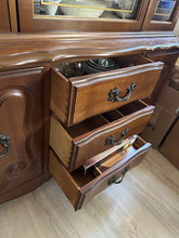 Load image into Gallery viewer, Bassett French Provincial Walnut China Cabinet with Glass Doors

