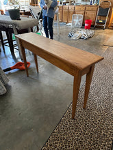Load image into Gallery viewer, Solid Oak Slender Console Table with Tapered Legs
