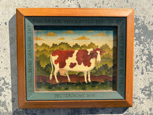 Load image into Gallery viewer, Folk Art Style Cow Painting with Deuteronomy Verse
