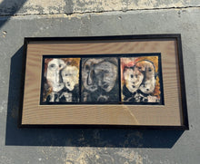 Load image into Gallery viewer, Attributed Gerard Sala Mixed Media Triptych De la semblanca d'homes animals i plantes Framed Artwork
