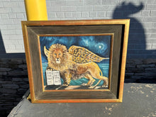 Load image into Gallery viewer, Guardian of the City Winged Lion Painting Oil and Sand on Board by Pietra Naldoni Thomeyc
