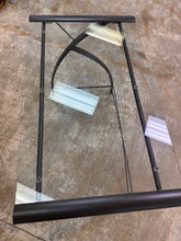 Load image into Gallery viewer, Modern Glass Top Writing Desk Black Metal Curved Frame 41 Inch Home Office
