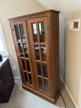 Load image into Gallery viewer, Arts &amp; Crafts Solid Oak Glass-Front Cabinet with Mission Influence
