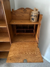 Load image into Gallery viewer, Restored Solid Oak Side-by-Side Cabinet with Glass Door &amp; Secretary Storage

