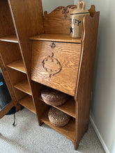 Load image into Gallery viewer, Restored Solid Oak Side-by-Side Cabinet with Glass Door &amp; Secretary Storage
