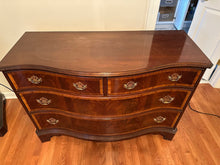 Load image into Gallery viewer, Hickory Furniture “American Masterpiece” Serpentine Front Bachelor’s Chest in Flame Mahogany
