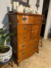 Load image into Gallery viewer, Lexington Furniture “Victorian Sampler” High Chest with Carved Cabinet Door
