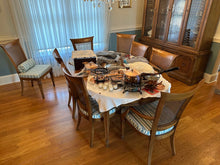 Load image into Gallery viewer, Century Furniture Italian Neoclassical Tuscan Style Dining Set with 8 Cane-Back Chairs
