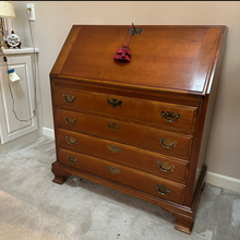 Load image into Gallery viewer, Maddox Colonial Reproductions Solid Cherry Slant Front Secretary Desk
