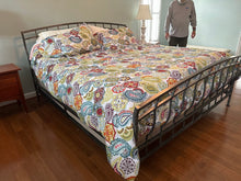 Load image into Gallery viewer, King Size Metal Bed Frame – Rubbed Silver Finish with Arched Headboard and Footboard
