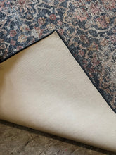 Load image into Gallery viewer, Vintage Inspired Traditional Medallion Area Rug 12 x 9 in Muted Blue and Rust
