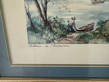Load image into Gallery viewer, Framed Claude Ricart Watercolor Print – Château de Chenonceau
