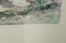 Load image into Gallery viewer, Framed Claude Ricart Watercolor Print – Château de Chenonceau
