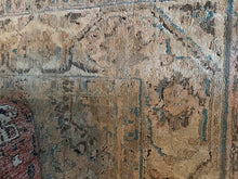 Load image into Gallery viewer, Large Vintage Inspired Area Rug 9.5 x 11.3 in Neutral Blue and Beige Tones
