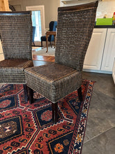 Load image into Gallery viewer, Pier 1 Rattan Dining Chairs with Dark Wood Frame Set of Two
