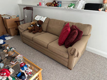 Load image into Gallery viewer, Beige Upholstered Sleeper Sofa with Rolled Arms and Pull Out Bed
