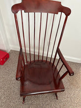 Load image into Gallery viewer, Cherry Windsor Style Wooden Rocking Chair with High Spindle Back
