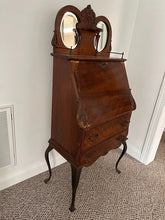 Load image into Gallery viewer, Antique Slant Front Secretary Desk with Dual Mirror Gallery
