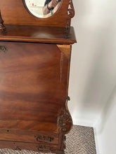 Load image into Gallery viewer, Antique Slant Front Secretary Desk with Dual Mirror Gallery
