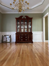 Load image into Gallery viewer, Traditional Cherry China Cabinet with Glass Display Hutch and Storage Base
