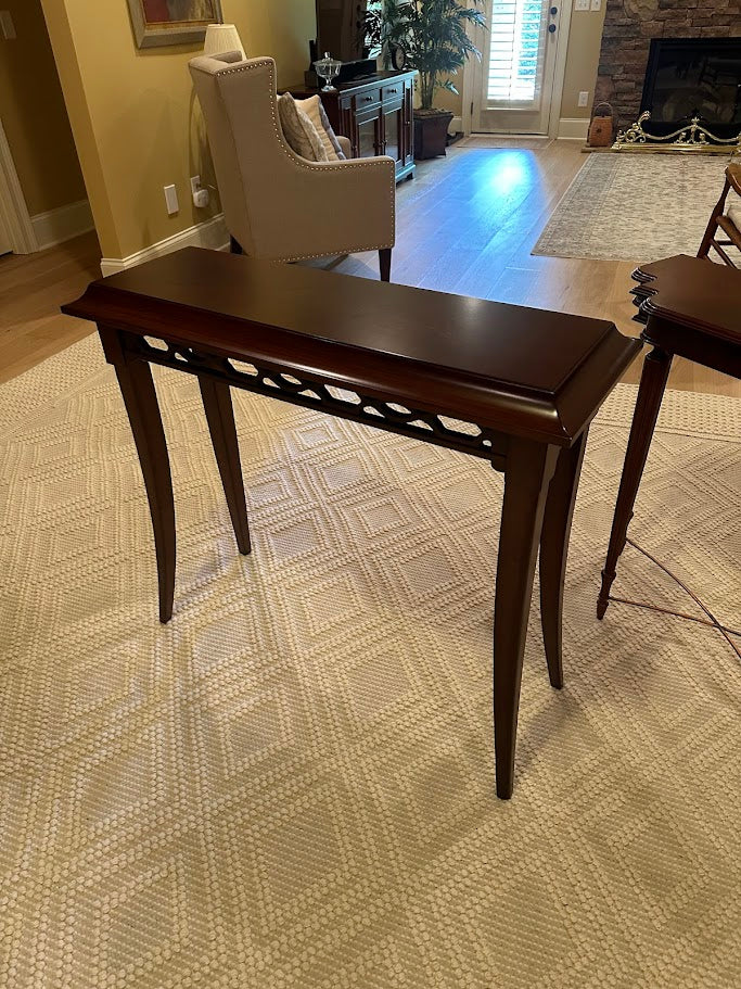 Bombay Company Slender Console Table with Pierced Fretwork Apron