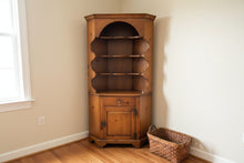 Load image into Gallery viewer, Drexel American Traditional Pine Corner Cabinet Tall Storage Display Unit

