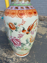 Load image into Gallery viewer, Large Chinese Famille Rose Porcelain Floor Vase Hand Painted Birds and Peonies
