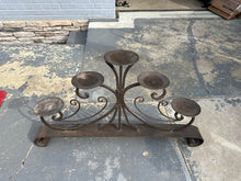 Load image into Gallery viewer, Wrought Iron 5 Arm Candelabra Tabletop Candle Holder Gothic Scroll
