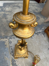 Load image into Gallery viewer, Hollywood Regency Gold Table Lamp Urn Form Scroll Handles
