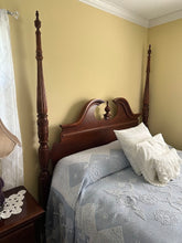 Load image into Gallery viewer, American Drew Queen Rice Carved Poster Bed – Solid Cherry
