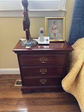Load image into Gallery viewer, Pair of American Drew Solid Cherry Chippendale Nightstands – 26&quot; Wide
