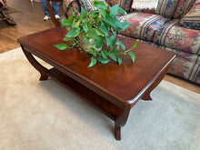 Load image into Gallery viewer, Traditional Cherry Wood Coffee Table with Lower Shelf and Curved Legs
