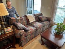 Load image into Gallery viewer, Traditional Floral Upholstered Sofa with Rolled Arms and Skirted Base
