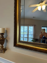 Load image into Gallery viewer, King Gold Framed Beveled Wall Mirror
