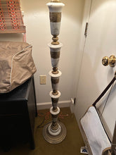 Load image into Gallery viewer, Tall Marble and Brass Floor Lamp Neoclassical Hollywood Regency Style

