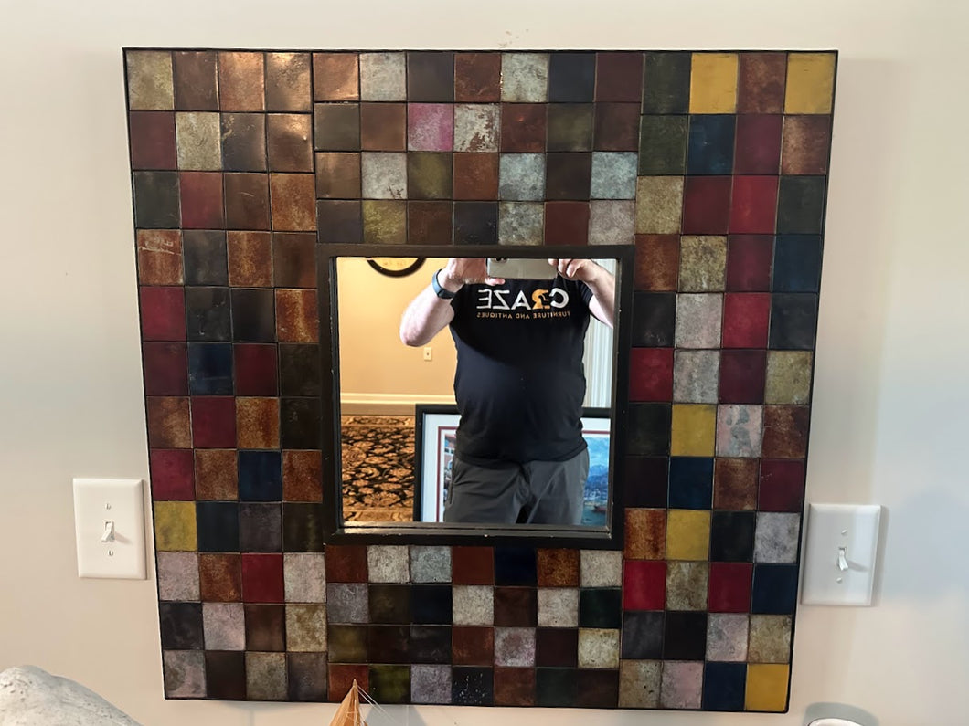 Pier 1 Multicolor Tiled Mirror – 30.25