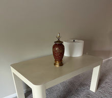Load image into Gallery viewer, Burgundy and Gold Urn Table Lamp – 29.5&quot; Tall
