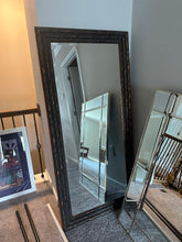 Load image into Gallery viewer, Tall Rubbed Pewter Frame Full-Length Mirror – Statement Dressing Mirror

