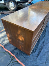 Load image into Gallery viewer, Mid Century Modern Dixie Walnut Triple Dresser with Tapered Legs
