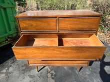 Load image into Gallery viewer, Mid Century Modern Dixie Walnut 5 Drawer Chest on Tapered Legs
