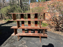 Load image into Gallery viewer, Mid Century Modern Solid Wood Open Bookcase with Geometric Shelving
