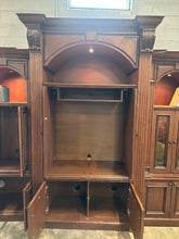 Load image into Gallery viewer, Monumental Traditional Wood Wall Unit Entertainment Center with Lighting and Display Storage
